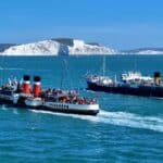 Steamship Shieldhall and paddle steamer Waverley put on a show